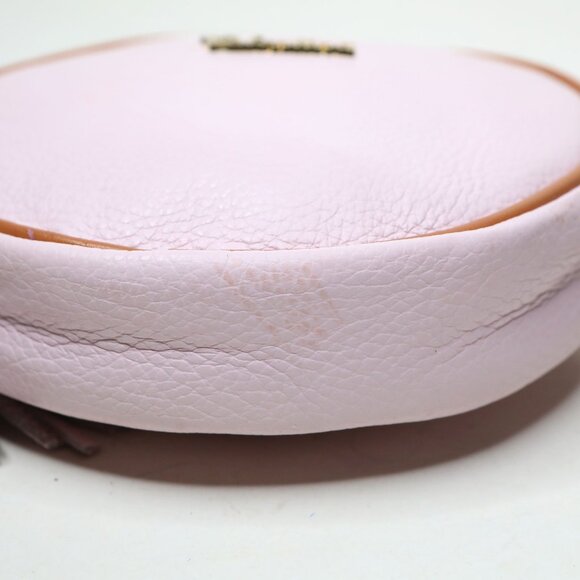 Valentina Italia Pink Small Circle Crossbody Bag Adjustable Strap Luxury Leather - Picture 9 of 12
